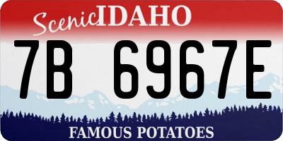 ID license plate 7B6967E