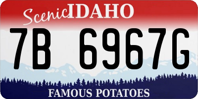 ID license plate 7B6967G
