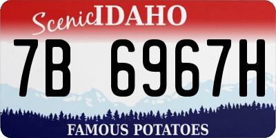 ID license plate 7B6967H