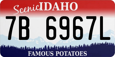 ID license plate 7B6967L