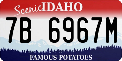 ID license plate 7B6967M