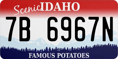 ID license plate 7B6967N