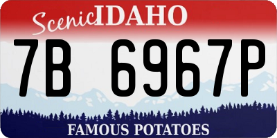 ID license plate 7B6967P