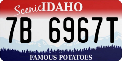 ID license plate 7B6967T