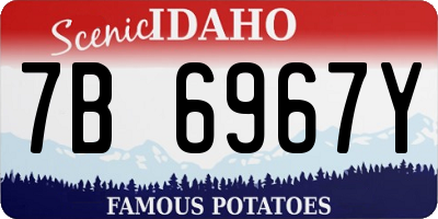 ID license plate 7B6967Y