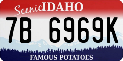ID license plate 7B6969K