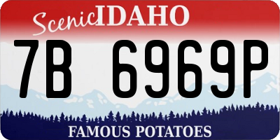ID license plate 7B6969P