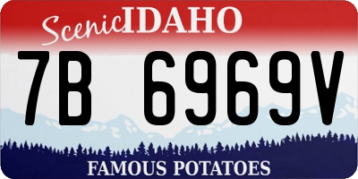 ID license plate 7B6969V