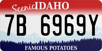 ID license plate 7B6969Y