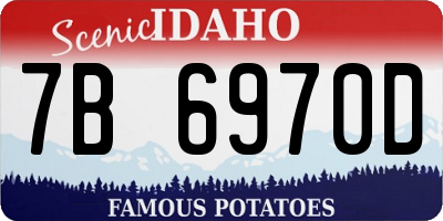 ID license plate 7B6970D