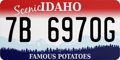 ID license plate 7B6970G