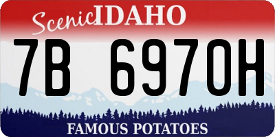 ID license plate 7B6970H