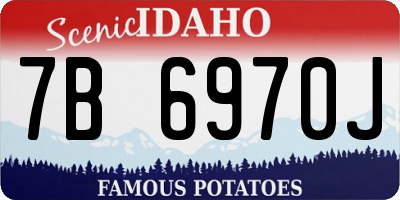 ID license plate 7B6970J