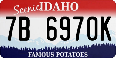 ID license plate 7B6970K