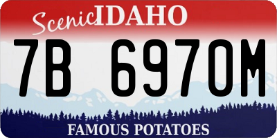 ID license plate 7B6970M