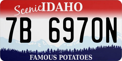 ID license plate 7B6970N