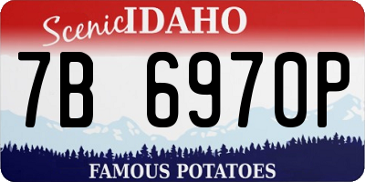 ID license plate 7B6970P