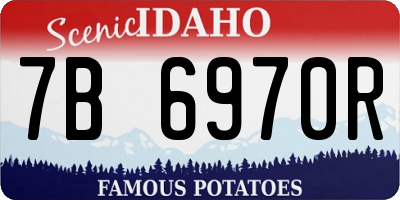 ID license plate 7B6970R