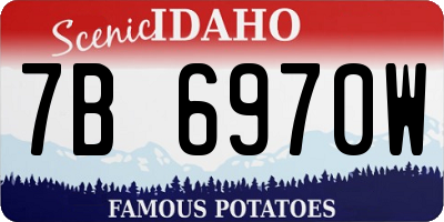 ID license plate 7B6970W