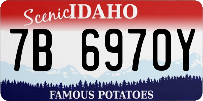 ID license plate 7B6970Y