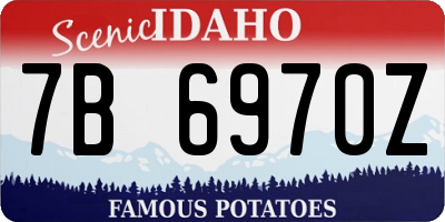 ID license plate 7B6970Z