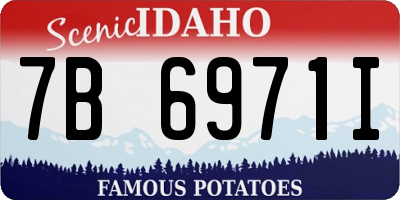 ID license plate 7B6971I