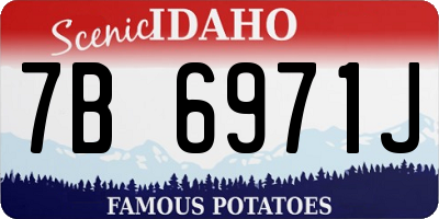 ID license plate 7B6971J