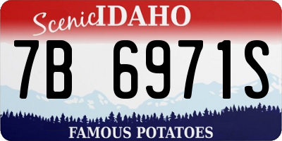 ID license plate 7B6971S
