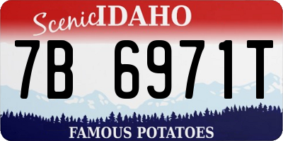 ID license plate 7B6971T