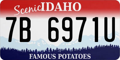 ID license plate 7B6971U