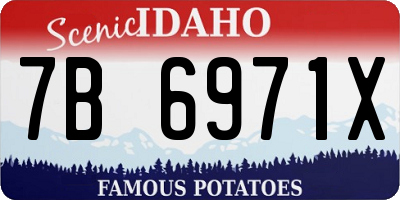 ID license plate 7B6971X
