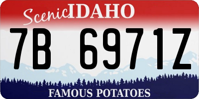 ID license plate 7B6971Z