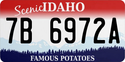 ID license plate 7B6972A