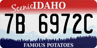 ID license plate 7B6972C