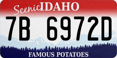 ID license plate 7B6972D