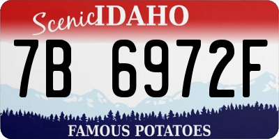 ID license plate 7B6972F