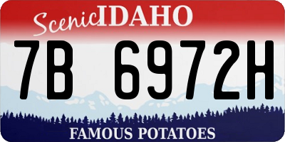 ID license plate 7B6972H