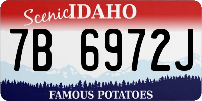 ID license plate 7B6972J