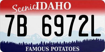 ID license plate 7B6972L
