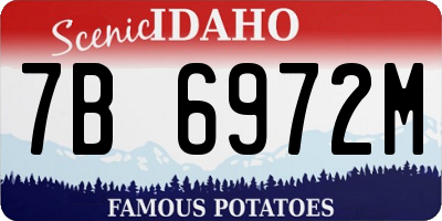 ID license plate 7B6972M