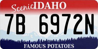 ID license plate 7B6972N