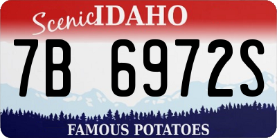 ID license plate 7B6972S