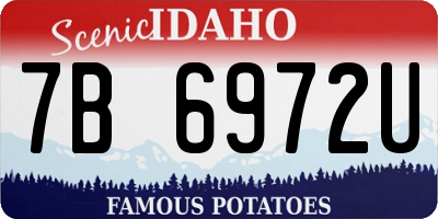 ID license plate 7B6972U