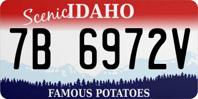ID license plate 7B6972V