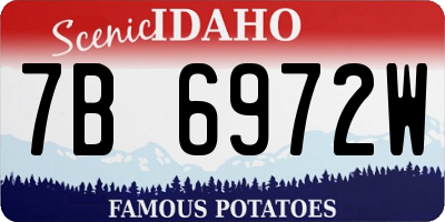 ID license plate 7B6972W