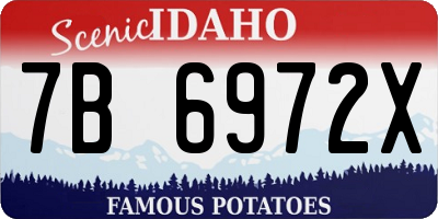 ID license plate 7B6972X