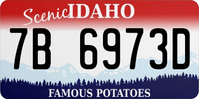 ID license plate 7B6973D