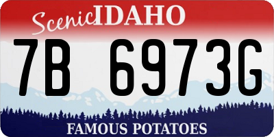 ID license plate 7B6973G