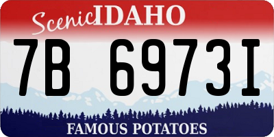 ID license plate 7B6973I