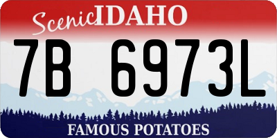ID license plate 7B6973L
